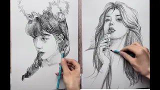 How to Draw a Portrait of Girl Using Reference Photo 45652