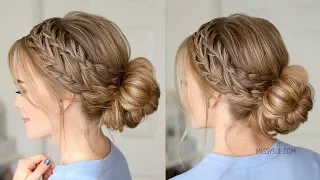 Waterfall French Braid Low Bun | Missy Sue