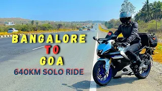 BANGALORE TO GOA ROAD TRIP | YAMAHA R15M | SOLO RIDE | #GOARIDE #r15m #r15v4 #R15MLONGRIDE