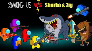 Among Us vs Sharko and Zig (Monster) - 어몽어스 VS 좀비 애니메이션 - Cookies Among Us Zombie Animation