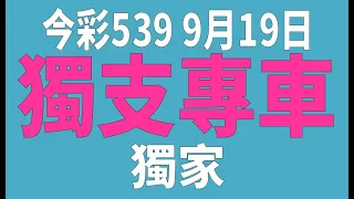 【今彩539神算】9月19日 上期中14 23 今彩539 獨支專車