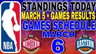 nba standings today March 5, 2024 | games results | games schedule March 6, 2024