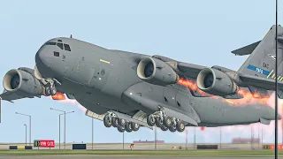 NATO C-17 Pilot Had To Make An Emergency Landing Right After Take Off Due To Engine Fire | XP11