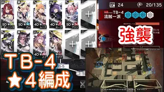 【アークナイツ】TB-4 強襲　低レア編成【星４以下】闇散らす火花