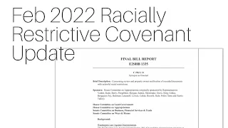 FEB 2022 Racially Restrictive Covenant Update