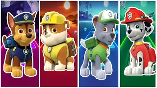 Paw Patrol | Chase 🆚 Rubble 08  🆚 Marshall 🆚 Rocky |  Who is best?🎯 in Tiles Hop EDM Rush🎶