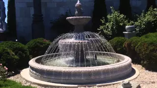 2-Tiered Egg & Dart Fountain with Spray Ring in a Pool Surround