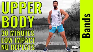 30 Minute Upper Body Resistance Band Workout - No Repeats