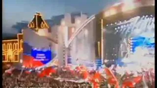 Anthem of the Russian Federation performed by rock singers at the red square