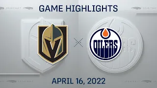 NHL Highlights | Golden Knights vs. Oilers - Apr 16, 2022