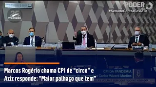 Marcos Rogério chama CPI de “circo” e Aziz responde: “Maior palhaço que tem”