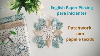 Patchwork com papel e tecido | bloco com favos de mel