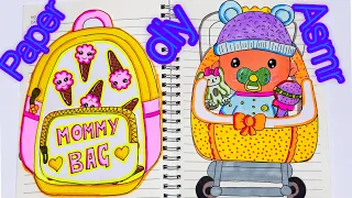 Paper DIY ✍️Mommy Bag Tutorial #babysitting #diy #asmr #종 이놀 이