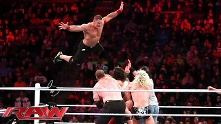 John Cena, Ryback & Dolph Ziggler vs. Seth Rollins, Kane & Luke Harper: Raw, December 1, 2014