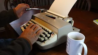 1959 Smith-Corona Galaxie typewriter at work