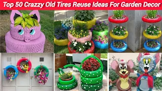 Tyre garden ideas 2024 | Reuse old tires garden ideas | DIY ideas with scrap tyre