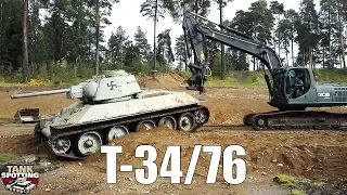 T-34/76 towed by Leopard - WW2 Soviet tank in Finnish service