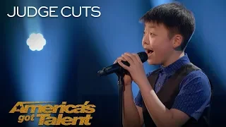 Jeffrey Li 13 Year Old Sings Whitney Houston’s One Moment In Time   America’s Got Talent 2018