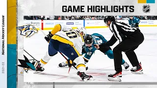 Predators @ Sharks 3/5 | NHL Highlights 2022