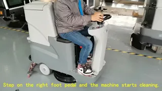 T-70 Ride-On Floor Scrubber Operation Video
