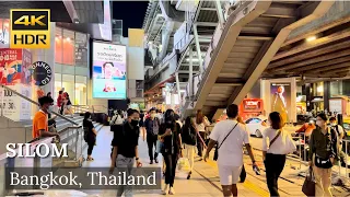 4K HDR| Evening Walk around Silom Road (Business District) | October 2022 | Bangkok | Thailand