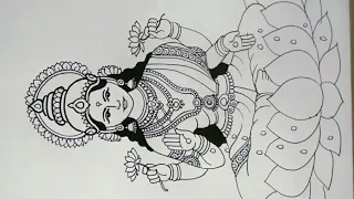 Varmahalakshmi special Drawing of maa Lakshmi/ easy drawing of goddess Lakshmi