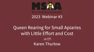 Webinar #3 (2023)- Queen Rearing for Small Apiaries with Little Effort and Cost