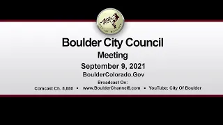 Boulder City Council  Meeting 9-9-21