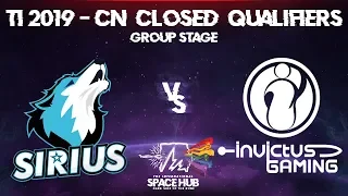 Sirius vs Invictus - TI9 CN Regional Qualifiers: Group Stage