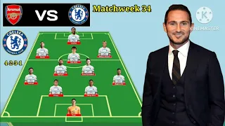 Arsenal vs Chelsea ~ Potential Line Up Chelsea Matchweek 34 Premier League 2022/2023