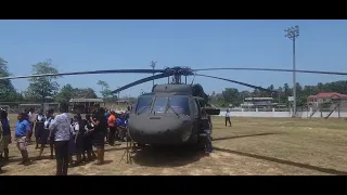 Two  UH -60 Black Hawk  touch down at Cedros.