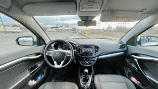 Lada Vesta 2019 first person test drive in the city