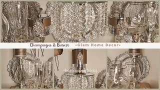 The Champagne and Bronze Glam Serving Station | 2023 Home Décor Ideas | Heavens Pearls 2023