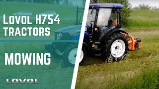 Lovol H  series tractors｜H754 is used for mowing operations in Poland, using a rear lawn mower