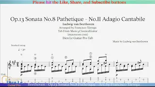 Beethoven - Op.13 Sonata No.8 Pathetique - Arr. by Francisco Tárrega for Classical Guitar with TABs