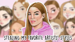 STEALING MY FAVORITE ARTISTS' STYLES! 😱 8 ART STYLES CHALLENGE