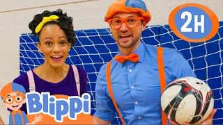 Blippi and Meekah Play Soccer! | 2 HOURS OF BLIPPI TOYS! | World Cup 2022 FINAL | Kids Soccer Videos