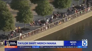Fans line up outside SoFi for chance to buy Taylor Swift merchandise