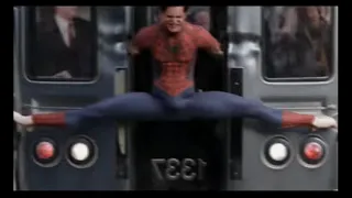 Spider Man Stop the Train with Foot