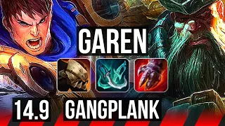 GAREN vs GANGPLANK (TOP) | 15/3/5, Legendary | NA Diamond | 14.9
