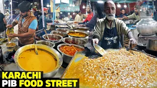 Food Street of PIB Colony | Dal Tadka, Tawa Fry Kaleji, Fish, Qeema | Pakistani Street Food, Karachi