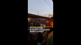 Pro-Palestinian protesters occupy train station in Italy’s Bologna | #AJshorts