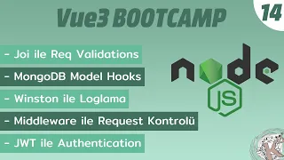 #Vue3 Bootcamp #14 | Joi ile Validation | JWT ile Auth | Winston ile Loglama | Error Sınıfı #nodejs