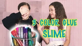 3 COLOR GLUE SLIME CHALLENGE!!! (Sierra vs Olivia Haschak)