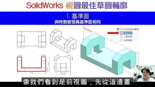 SolidWorks 視圖最佳草圖輪廓 : 1 基準面