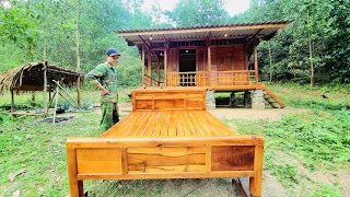 Wood processing to make wooden beds for wooden houses (cabins) | Nông Văn Bình