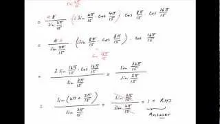 [IIT 1983] Show that 16*cos(2*PI/15)*cos(4*PI/15)*cos(8*PI/15)*cos(16*PI/15) = 1.