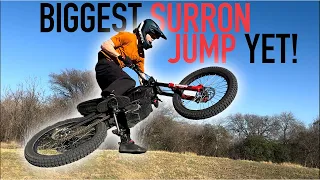 BIGGEST SURRON EBIKE JUMP YET! #surron  #surronx  #bike  #jump  #austin  #ebike  #wheelie