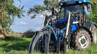 Solis 50 12+12 4WD first steps with new Agromasz Front Loader and heavy wood