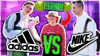 ADIDAS vs NIKE  + 8000€ Fake Pullover !!  😱😂  (Straßenumfrage) | TomSprm